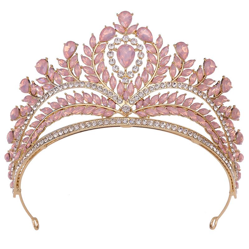 Royal Queen Green Crown Big Diadem Bride Tiara Crowns for Women Bridal Wedding Party Crown Hair Dress Jewelry Accessories