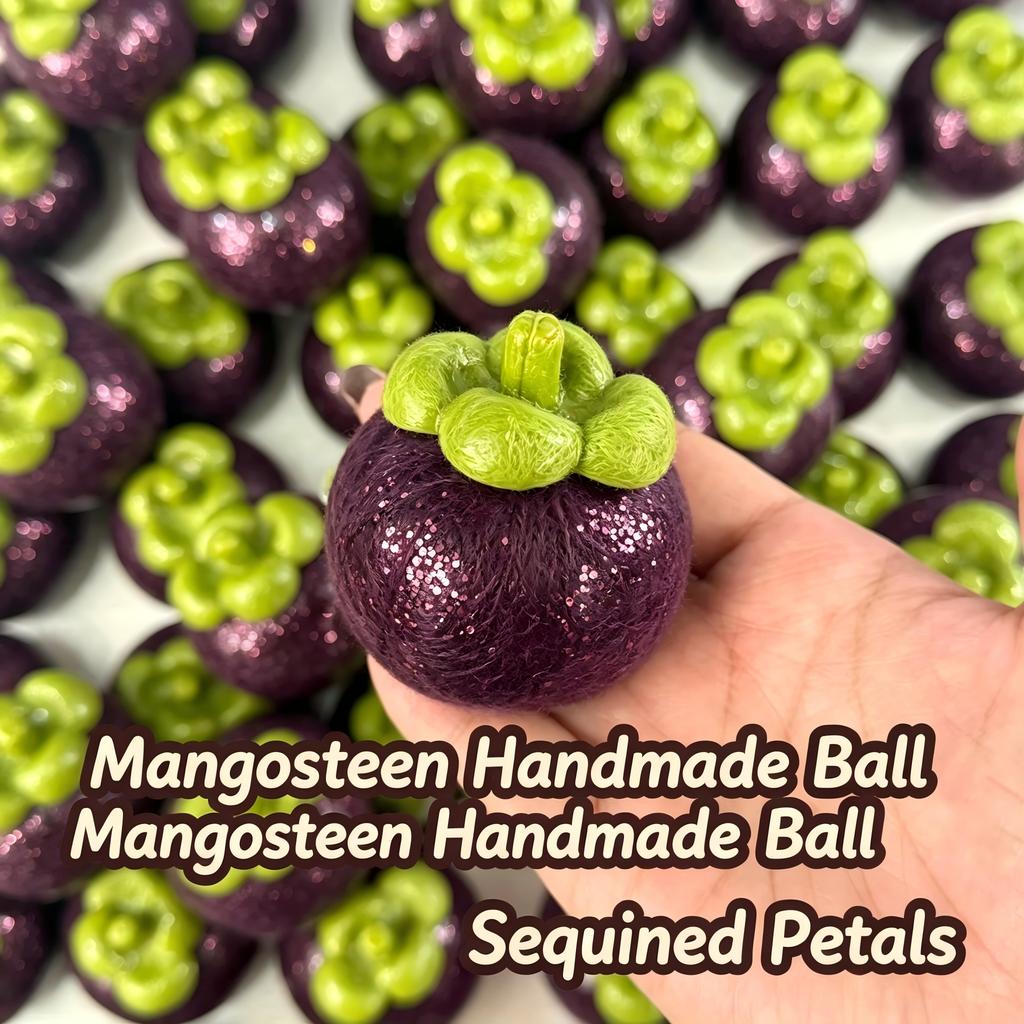 Soft Handmade Crispy Mangosteen Stress Ball Fidget Toy Crunchy Squeeze Ball Round Blocks Filled ASMR Anti Stress Toys for Adults