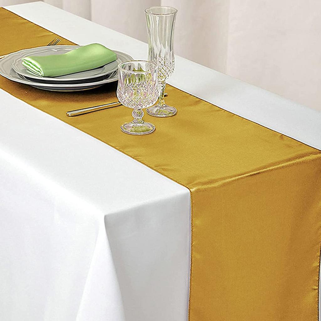 Satins Table Runners Solid Color 12x108Inch Elegant Decoration for Wedding Birthday and Banquets Event