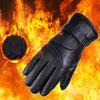 Touchscreen Leather Gloves Winter Warm Waterproof Windproof Fleece-Lined Thickened Outdoor Motorcycle Riding Gloves