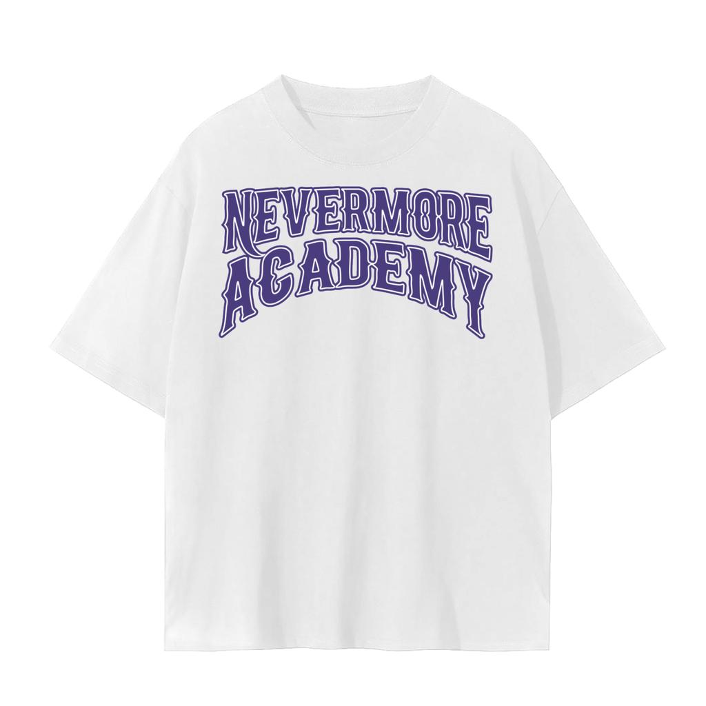 Nevermore Academy Gothic Trendy Art Style Summer Casual TShirt Unisexs and Womens Luxury Brand Top