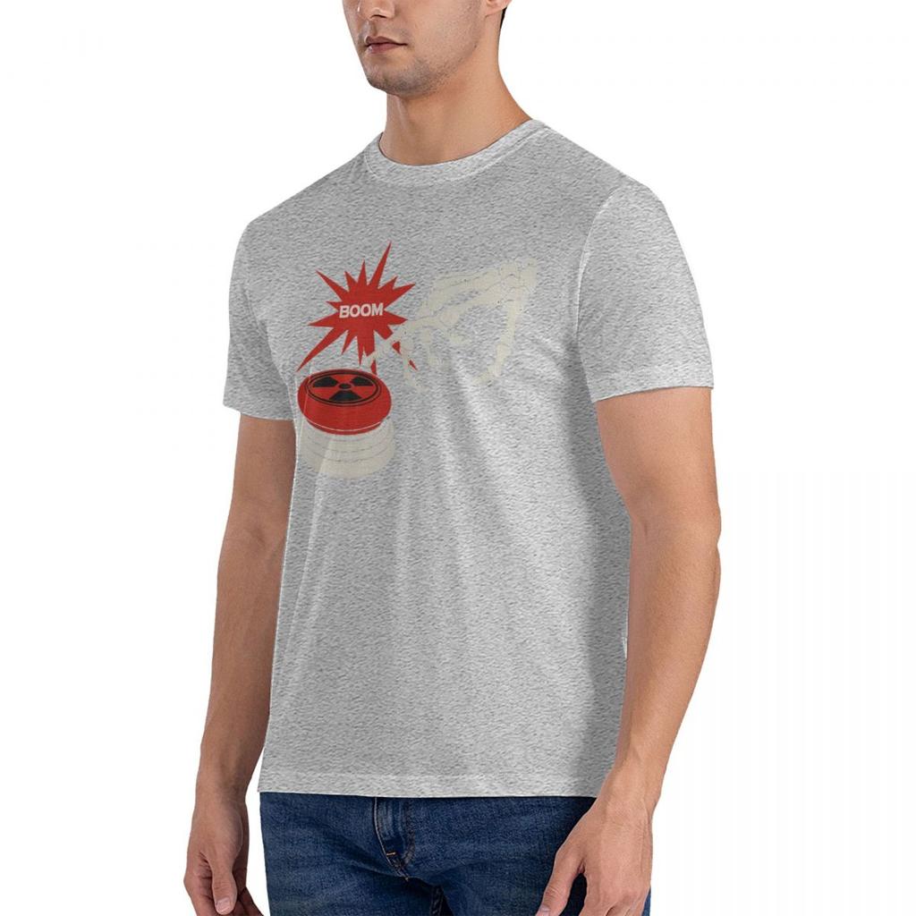 2024 Streetwear Koszulka Męska z Nadrukiem Bomby i Guzików Retro Prana Góra T-shirty Harajuku