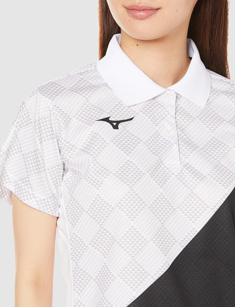 Mizuno Tennis Collared Game White x Size Size L Wear, Shirt, Moisture-Wicking, Quick-Drying, Deodorizing, Yellow, 62JA1701,