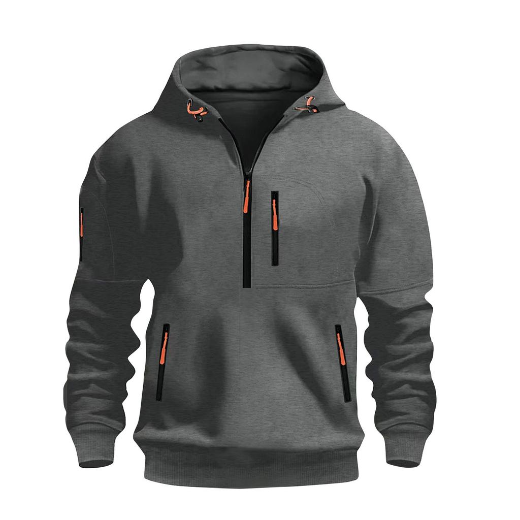 Heren Sweatshirt Hoodie Rits Arm Zak Cardigan Heren Sport Grote Maat Casual Hoodie