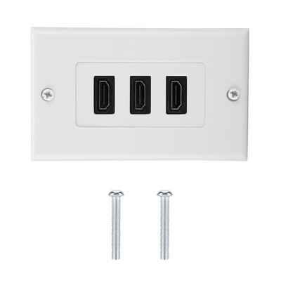 3 Port HDMI HD Video Panel Socket USB Hub Adapter Wall Socket