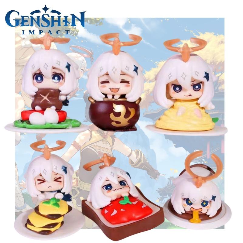 Original God Paimon Pvc Collectible Figure 4-6cm Cute Anime Character Toy