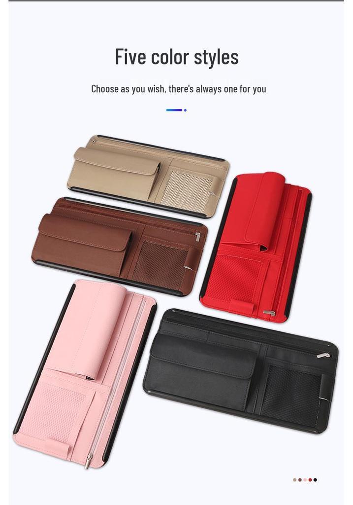 Car Sunshade Glasses, Document & Card Holder Storage Bag