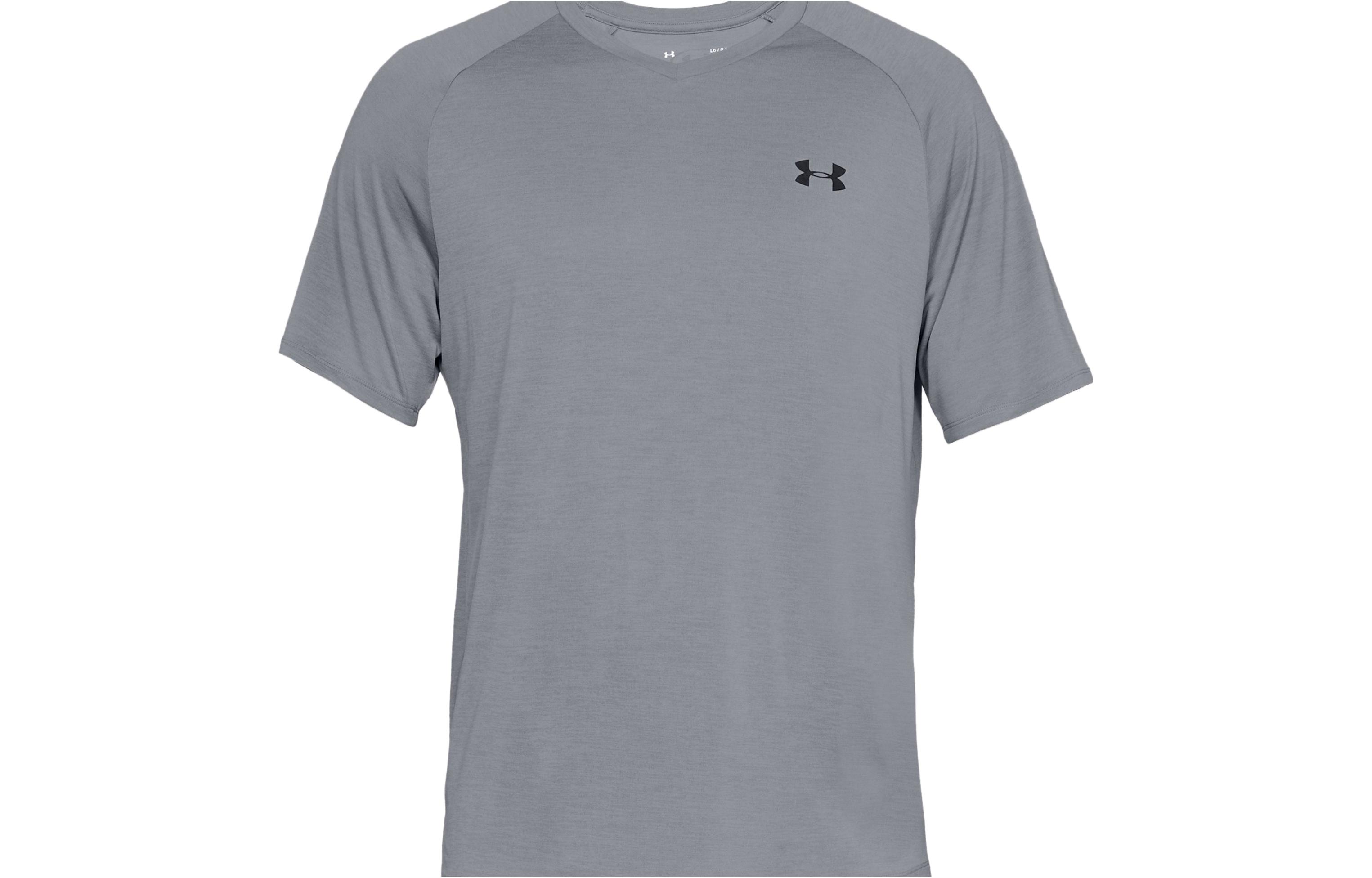 Under Armour T Shirts Men s Gray Crew Neck Moderate Straight Fit 1328190-035 S