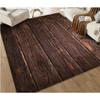 Brown Wood Grain Printed Area Pad Soft Living Room Bedroom Kitchen Retro Blue and Brown Bedroom Floor Pad Retro Wood Grain Pad