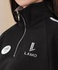 Ellamo Women'S Terry Track Half-Zip Collar Oversized Sweatshirt [Black]