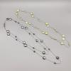 Freshwater Rice Pearls Coin Pearls Long Pendant Necklace Girls Floating Style Stainless Steel For Women Chain Classic Giveaway GiftClassic Necklaces