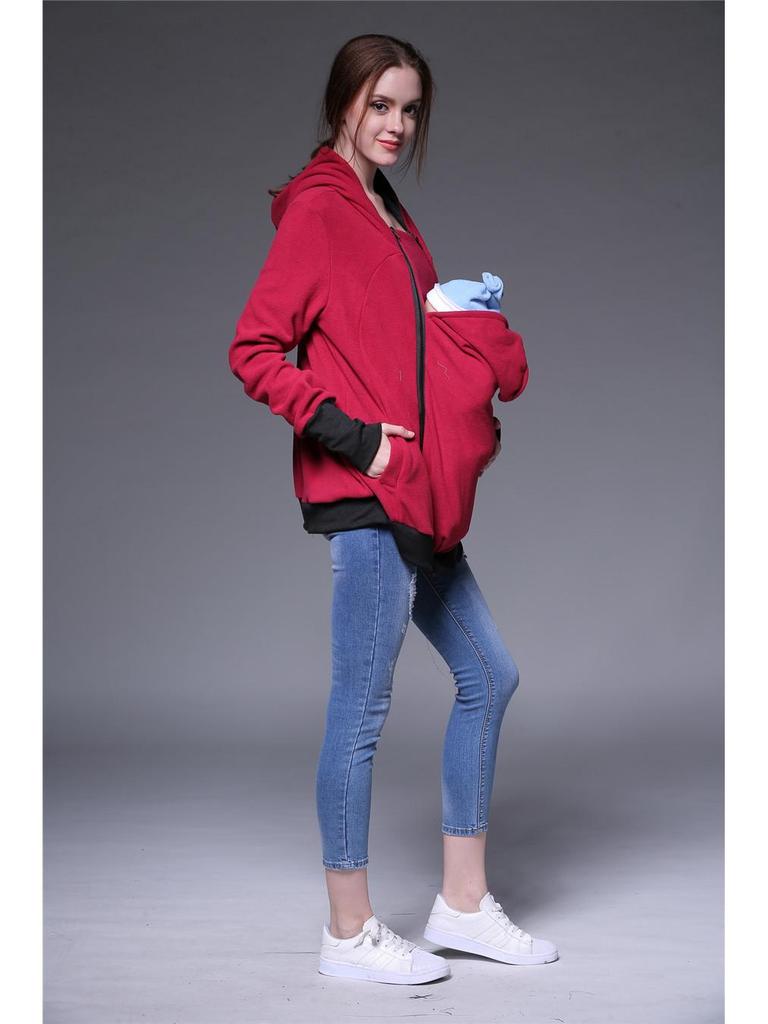 Sudadera con capucha y cremallera multifuncional tipo canguro para mujer 2024 - Estilo tres en uno para Otoño/Invierno.