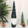 Holiday Home Gift Presentation Christmas Wine Bottle Cover, Fluffy Artificial Beards Decor, Plaid Gnome Seasonal Accessories Toppers for Table