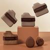 6Pcs Velvet Flocked Cosmetic Puffs Liquid Foundation Chocolate-Shaped Flocked Powder Puff Set Women Girls Make Up Tools