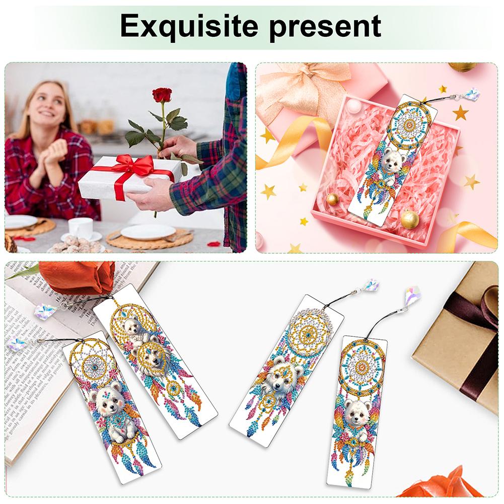 4Pcs Special Shape Dream Catcher 5D DIY Diamond Painting Bookmark DIY Bookmarks Diamond Painting Kits for Kids Adults Beginners