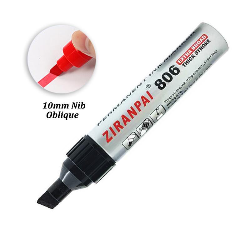 3color Large-Capacity Marker,Oblique And Round Toe,Oil-Based Big-Ended Marker Pen,Refillable Waterproof,Non-Erasable