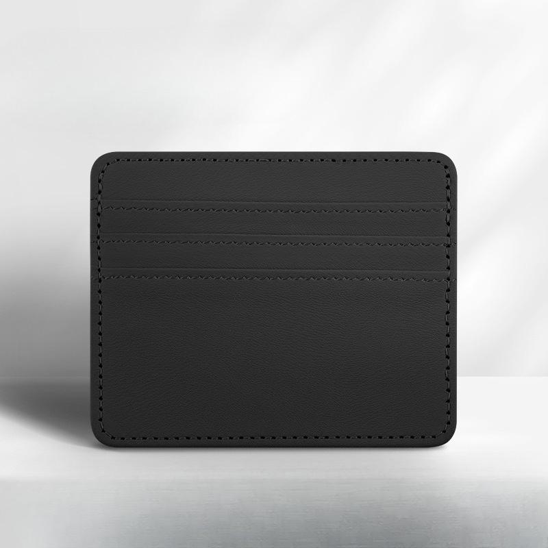 Ultra-thin PU Leather Mini Wallet Slim Credit Card Holder 4 Slots for Men Women Business ID Case