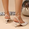 Fashion Plus Size 2025 New Slingbacks Women's High Heels Pointed Toe Thin Heels Shallow Slip on Pumps for Fashion Party & Dress Sandals