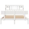 Solid Wood Bed with Shelf Without Mattress White 160 x 200 cm Pine