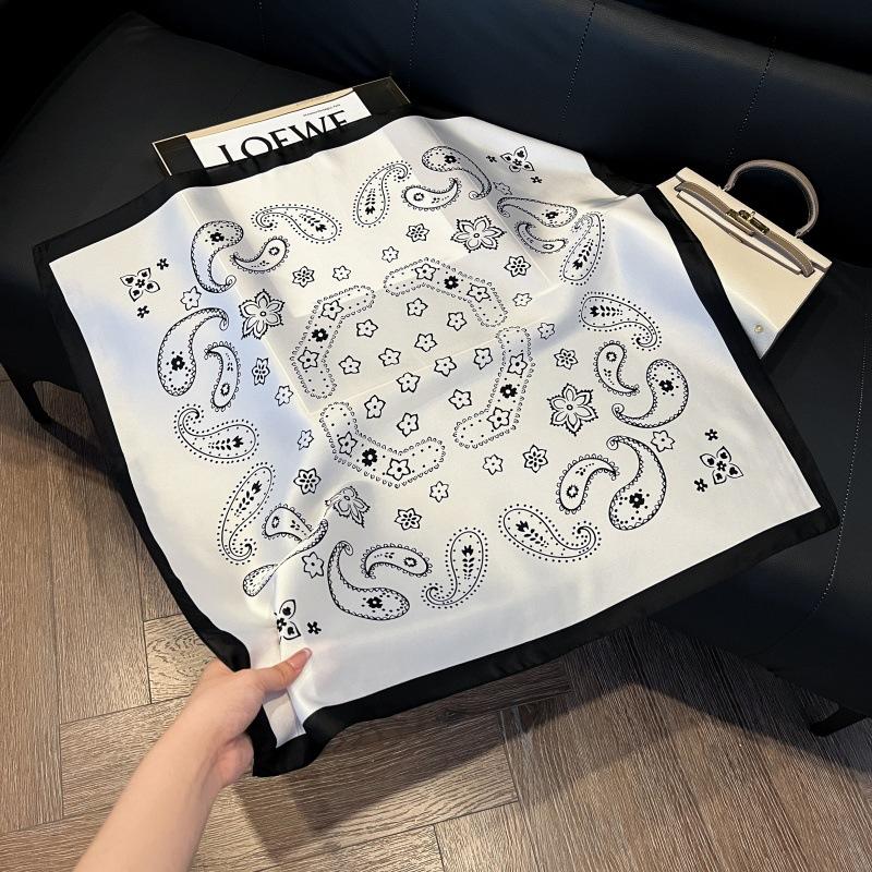 Mother's Day Silk Scarf Muse Festival Gift Simulation Silk Silk Scarf Premium Spring and Summer Square Scarf 71 Silk Decorative Small Scarf