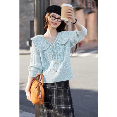 MOCANA Women's Doll Collar Knit Top