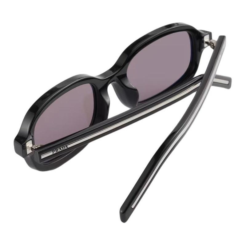 Prada Stylish Simple Acetate Oval Sunglasses Women's Black