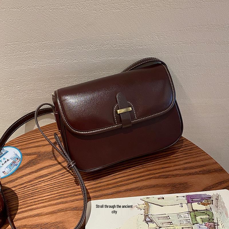 Women's Genuine Leather Crossbody Bag – 2025 Style, Cowhide, High-Grade Texture, Large Capacity, Small Square, Single Shoulder for Commuting.