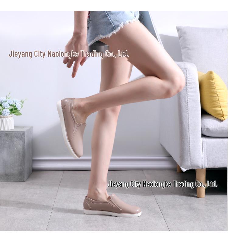 Women's Waterproof Slip-On Rubber Shoes - Non-Slip, Low-Top Fashion for Kitchen, Outdoor, and Rain 