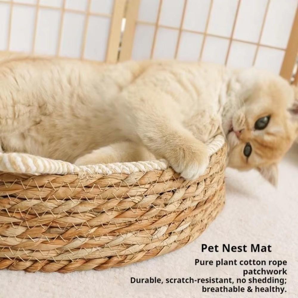 Cotton Rope Large Woven Cat Bed Wear-Resistant Pet Sofa Bed Comfortable Dog Sleeping Bed Paws Care
