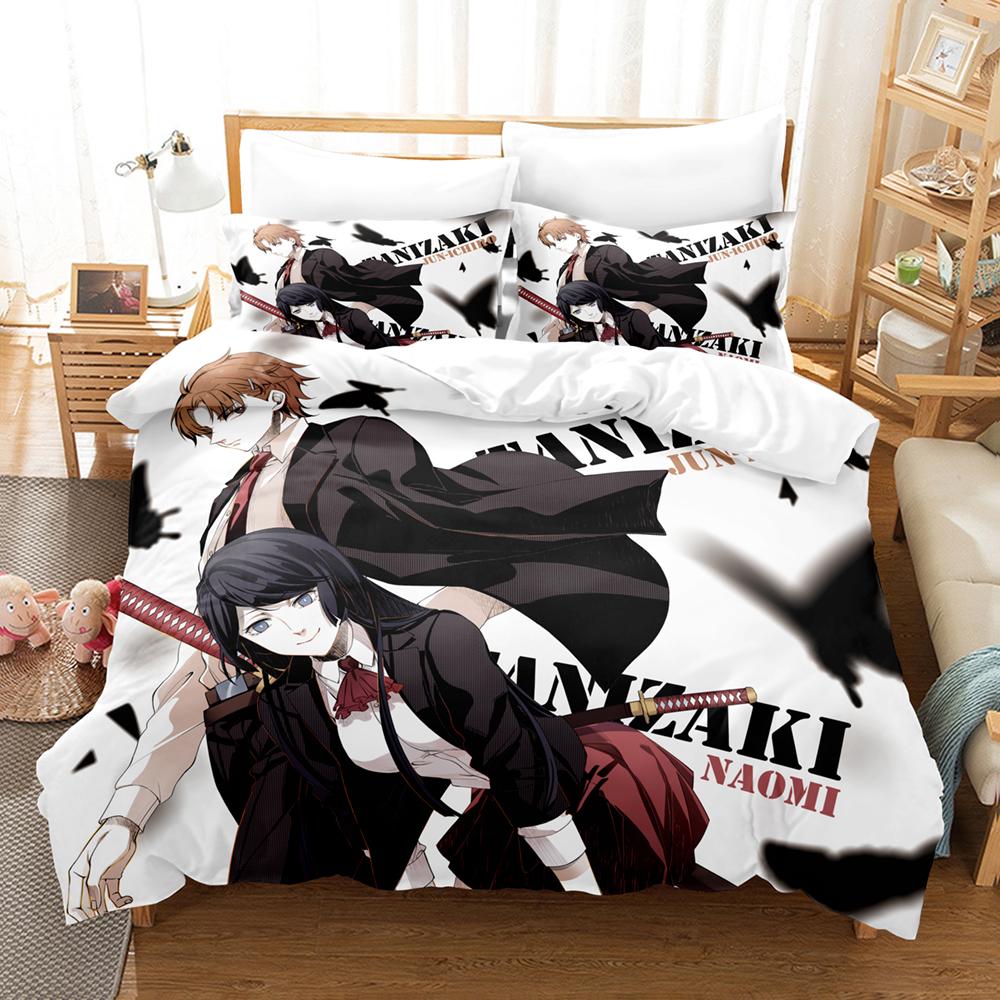 Anime : Bungo Stray Dogs Bedding Set Cartoon Duvet Cover And Pillowcases Queen Full Size Kids Gift Decor Home Bedclothes
