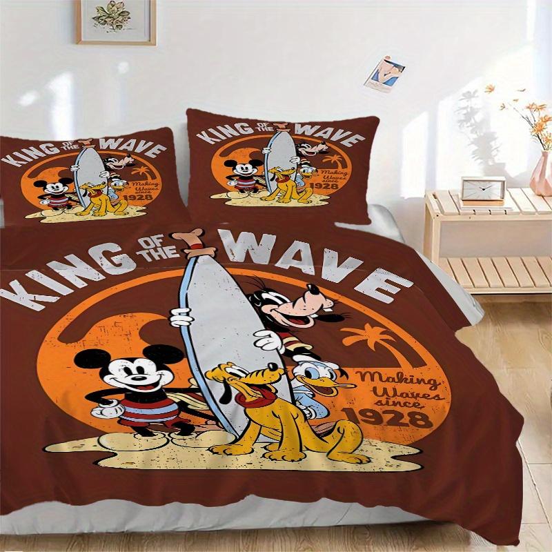 

3pcs Characters Surfing Bedding Set - Includes Quilt Cover and Pillowcases, Suitable for All Seasons, Machine Washable - Ideal Gift for Family an 135x200cm