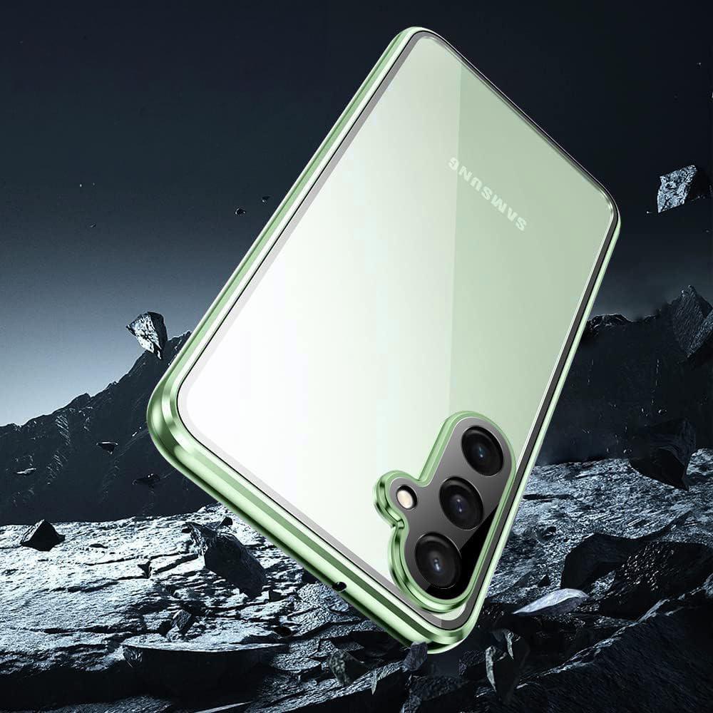 Samsung Galaxy S24 FE Case, Magnetic Dual Glass, Green