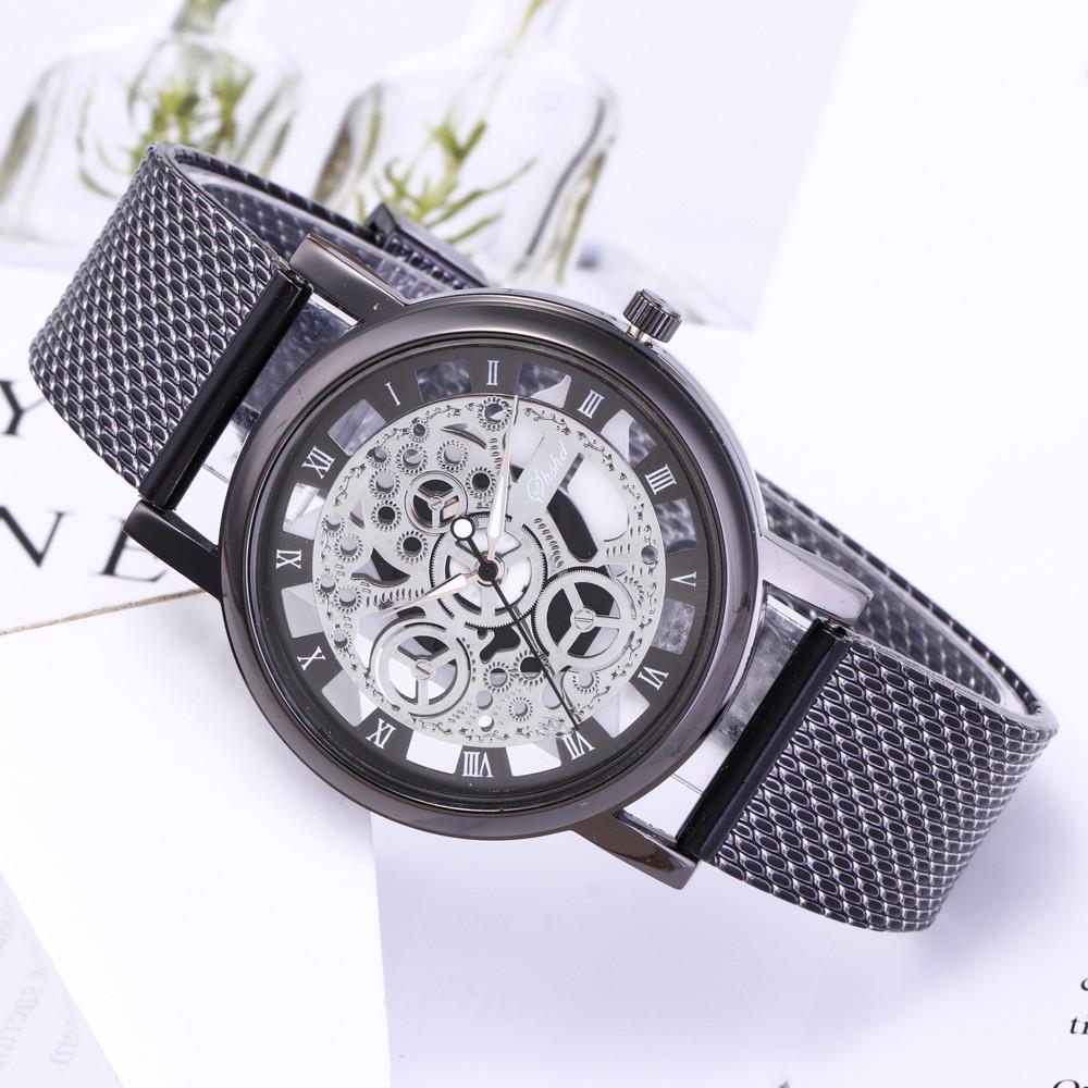 Men Luxury Stainless Steel Quartz Military Sport Plastic Band Dial Wrist Watch