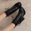 Women's high-heeled short boots autumn and winter new simple and comfortable thick-heeled large-size short boots