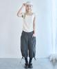 OAFISH Pocket Shirring Capri Pants, Charcoal