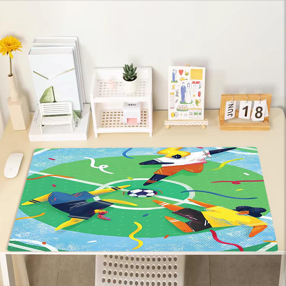 Soccer Theme Mouse Pad, Non Slip Rubber Base, Multifunctional Office & Home Decor, Perfect for Workspace Personalization.