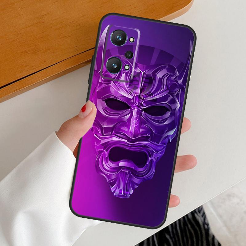 Japanese Oni Hannya Demon Mask For Realme 14 10 11 12 13 Pro Plus GT6 GT7 15 Pro C65 C67 C63 C61 C55 C51 C53 C35 C75 Case