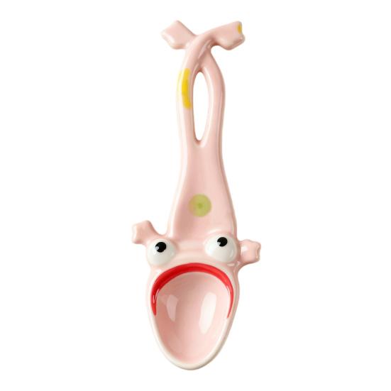 1/2Pcs Ugly Big Mouth Frog Ceramic Spoon Long Leg Frog Spoon