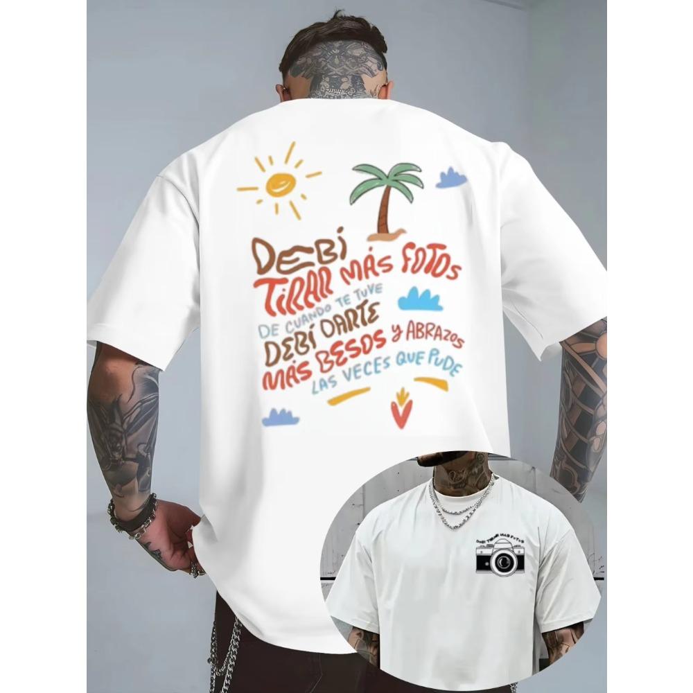 

Bad Bunny Debi Tirar Mas Photo DTMF Album T-shirt Men s and Women s Harajuku Style Short Sleeved Casual Cotton Oversized T-shirt S разноцветный
