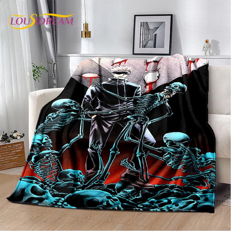 Jujutsu Kaisen Anime Cartoon Soft Plush Blanket,Flannel Blanket Throw Blanket for Living Room Bedroom Bed Sofa Picnic Cover Kids