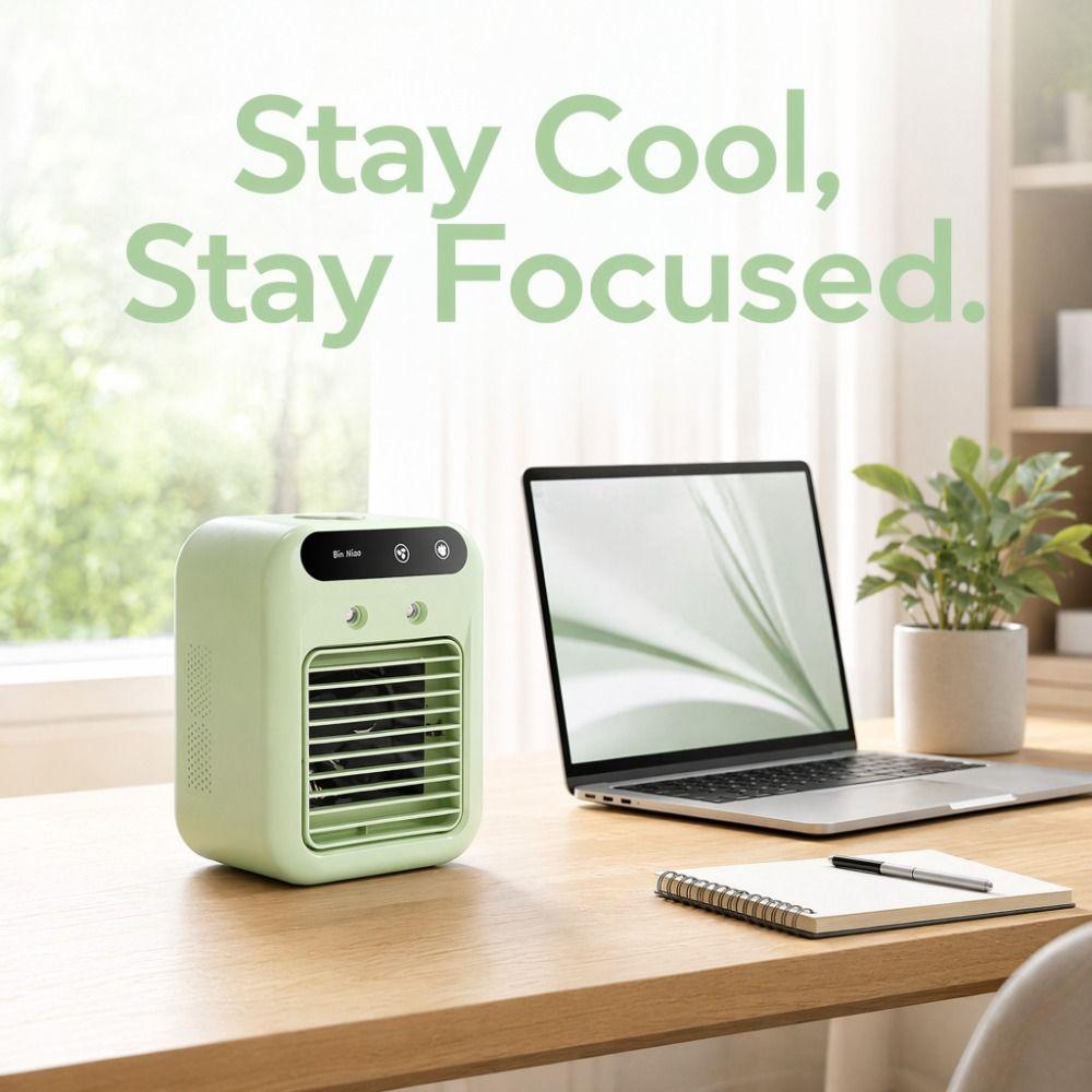 Dual Spray Portable Air Conditioner Ultrasonic Atomization USB Air Cooler  Office Humidification