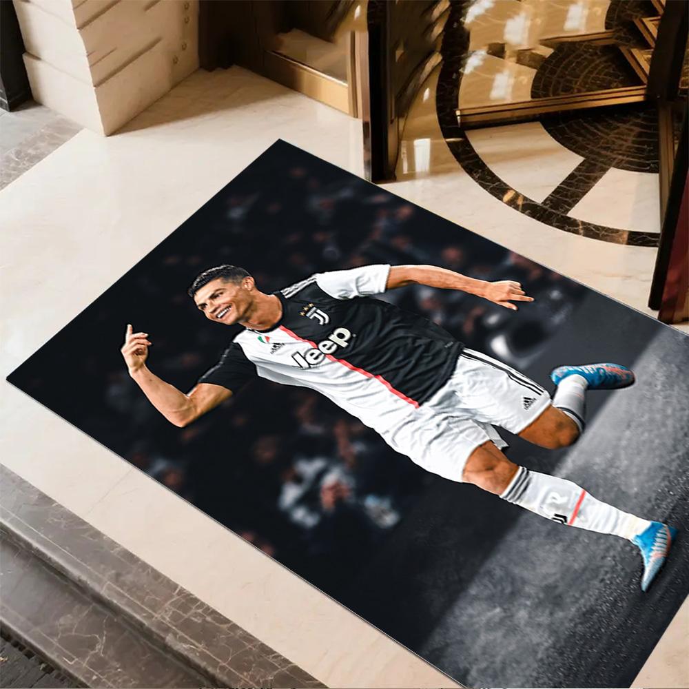 Ronaldo Juventus Action Floor Mat Design for Playrooms Living Rooms Entryway Study Room Anti-slip Rug Decorate Offices Wedding Party Gift