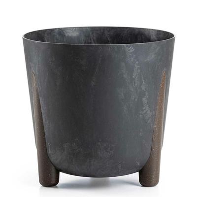 Moss Recycling Black Concrete Flowerpot