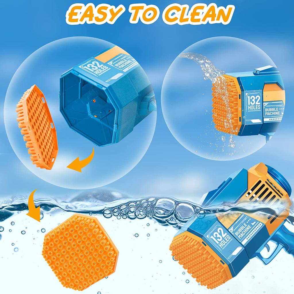 Bubble Gun 132 Holes Electric Automatic Soap Blower Bubbles Machine Kids Portable Outdoor Party Toys Gift Children‘s Day Gifts