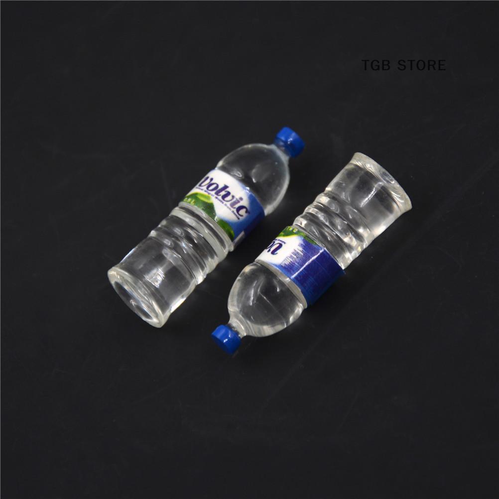 2Pcs Plastic Bottle Water Drinking Miniature DollHouse 1:12 Toys Collection Accessory