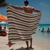 Grau gestreiftes Strandtuch mit hoher Saugfähigkeit Helle Farben Reise- und Heimgebrauch Handtuch Strandtuch Campinghandtuch Matte