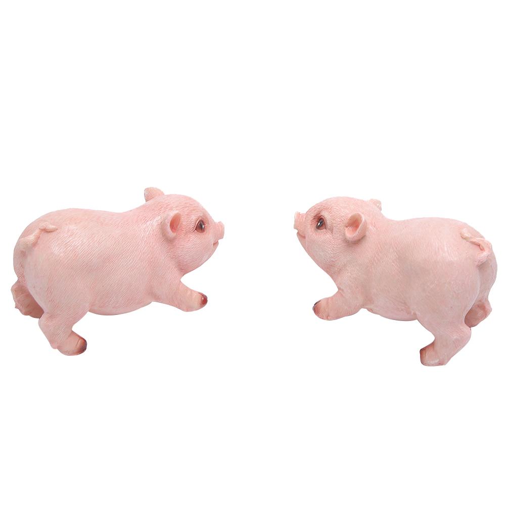 2pcs Landscape Lawn Garden Courtyard Resin High Simulation Piglet Decoration Animal Pig Ornament