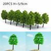 20pcs 9/5cm Mini Model Trees For Train Layout Railway Railroad Diorama Wargame Park Landscape Scenery Miniature Fake Model Trees