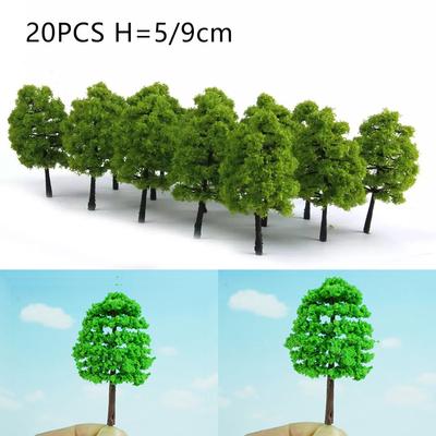 20 Stück 9/5cm Miniatur-Modellbäume für Zuganlage Eisenbahn-Eisenbahn-Diorama Wargame Parklandschaft Szenerie Miniatur-Falsche Modellbäume