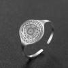 Edelstahl Siegel der Sieben Erzengel Verstellbarer Offener Ring Kabbala Salomon Göttlicher Schutz Talisman Amulett Damenring